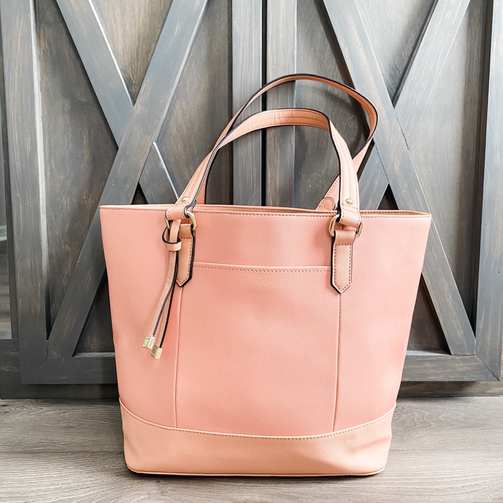 Tignanello Genuine Leather Tote Handbag Pink - Picture 1 of 9
